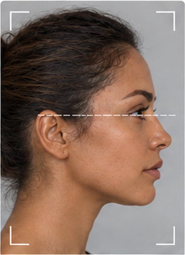 Right profile view — head rotated a full 90 degrees